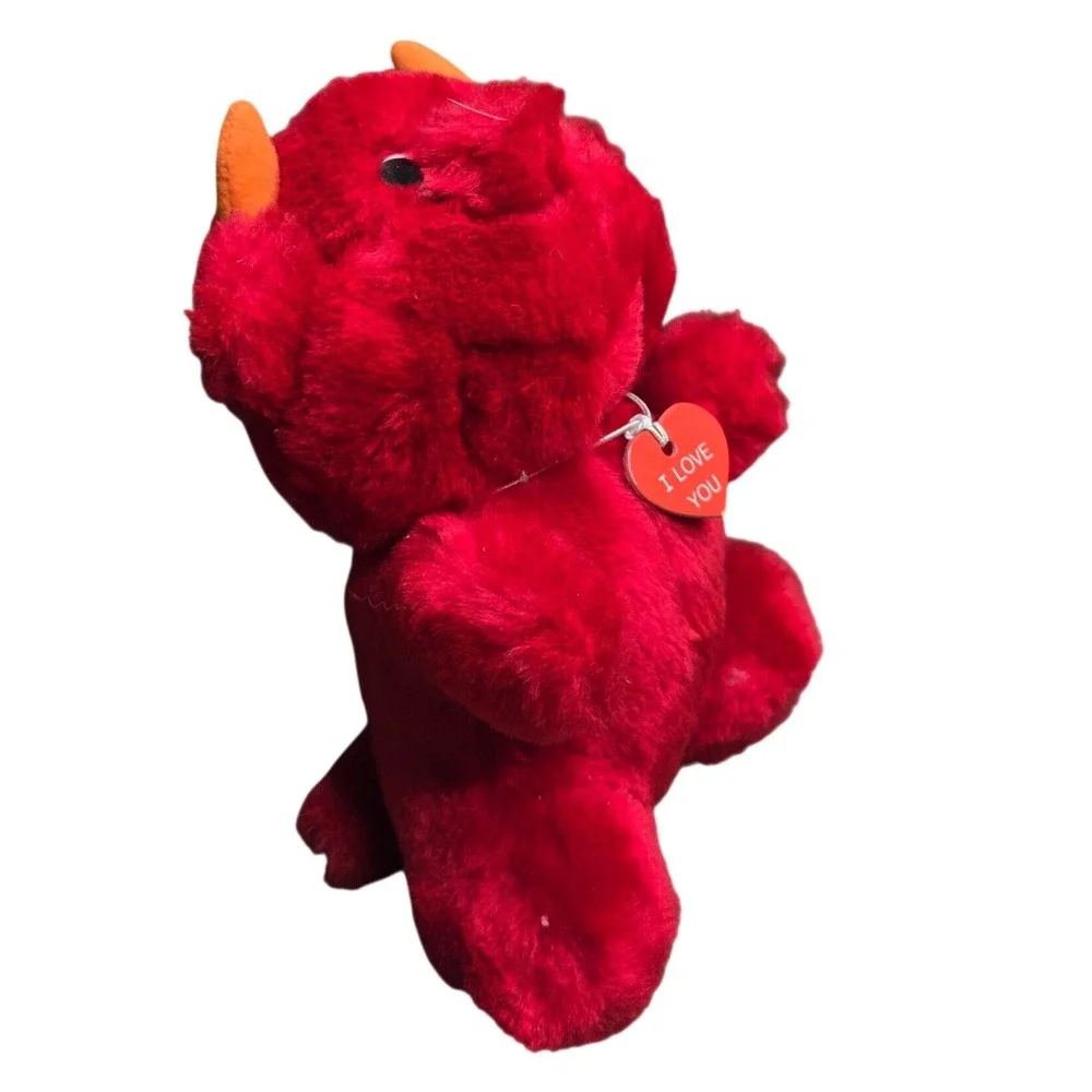 Vintage Russ Berrie Hot Stuff Red Devil Plush I Love You Heart Charm Stuffed Toy